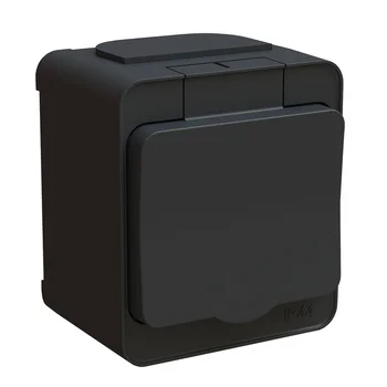 VÄGGUTTAG SVART 1-VÄGS IP44 UTV - DESIGNX