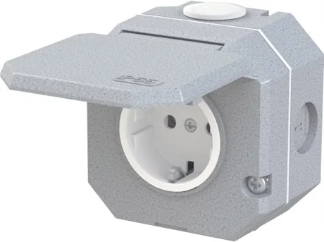 VÄGGUTTAG IP55 I ALUMINIUM  IK09 GARANT